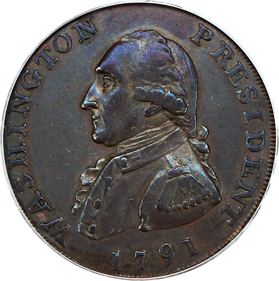 image for: 1791 Washington 1c PCGS AU55 (Large Eagle) ex: John J. Ford Collection