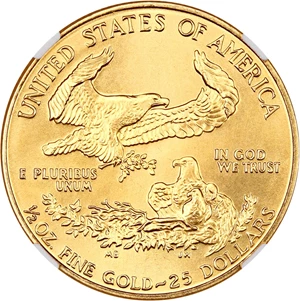 image for: 1991 Gold Eagle $25 NGC MS69