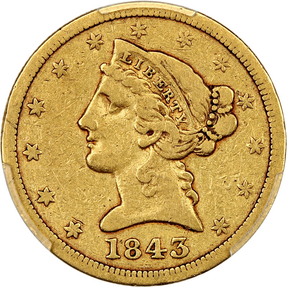 image for: 1843-O $5 PCGS VF20 (Small Letters)