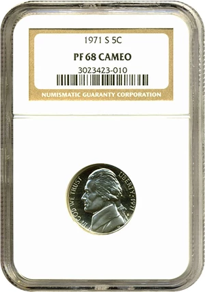 image for: 1971-S 5c NGC Proof 68