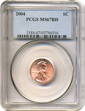 image for: 2004 1c PCGS MS67 RD