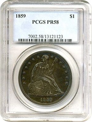 image for: 1859 $1 PCGS Proof 58