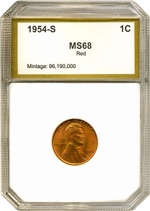 image for: 1954-S 1c PCI MS68 RD