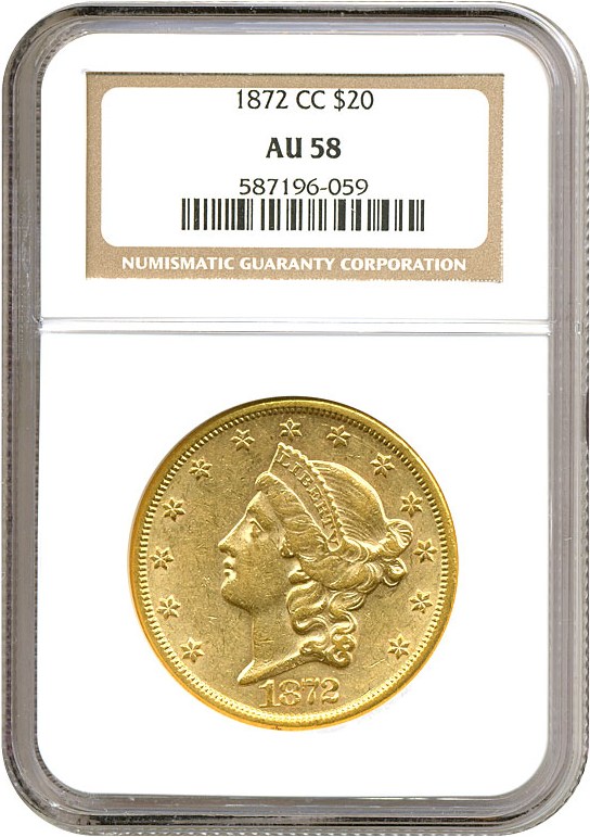 image for: 1872-CC $20  NGC AU58 