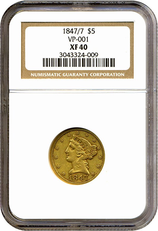 image for: 1847/7 $5  NGC XF40 (VP-001)