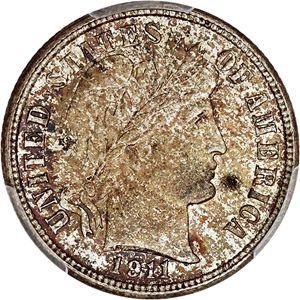 image for: 1911-D 10c PCGS MS64