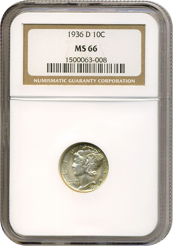 image for: 1936-D 10c  NGC MS66 
