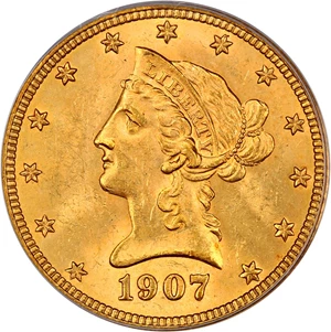 image for: 1907 Liberty $10 PCGS MS63 (OGH)