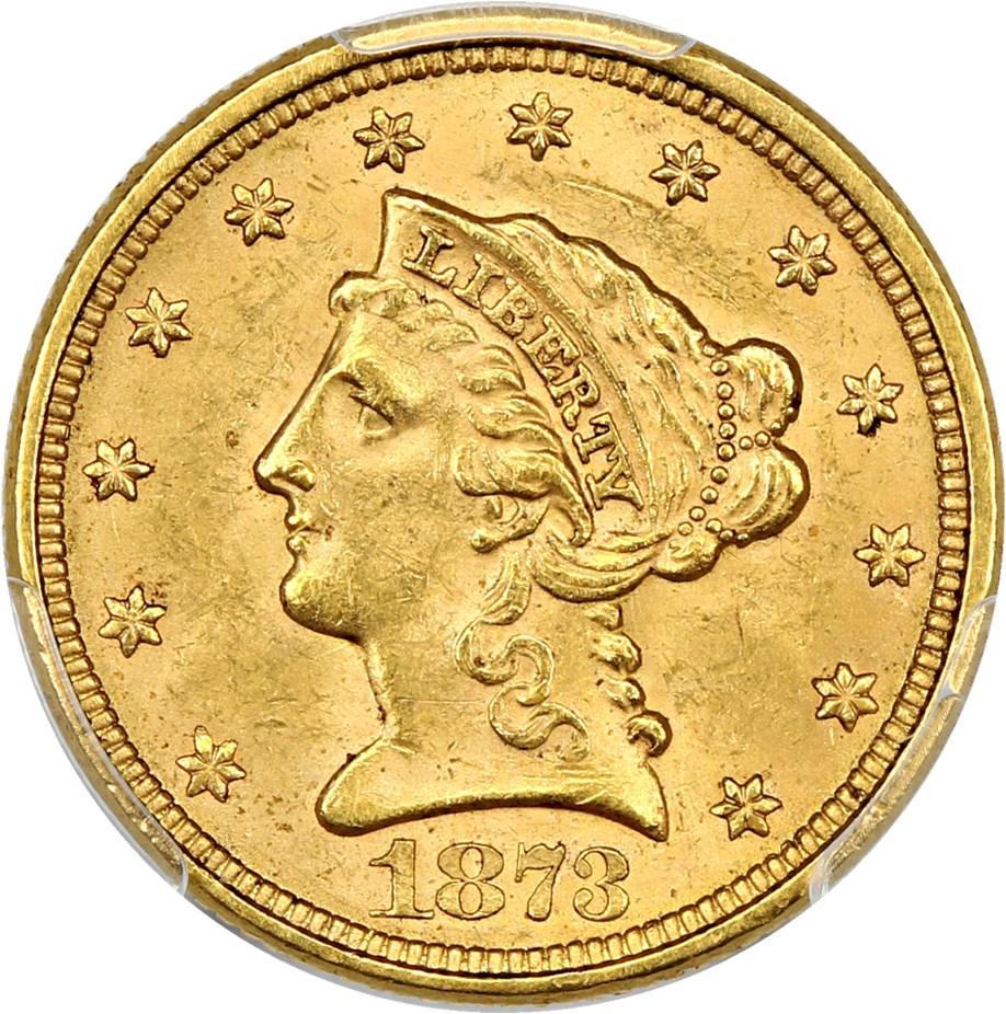 image for: 1873 $2 1/2 PCGS/CAC MS63 (Closed 3)