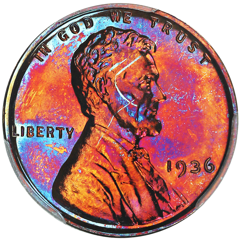 image for: 1936 1c PCGS Proof 64 RB (Type 2, Brilliant Finish)