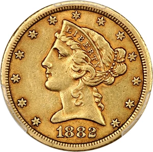 image for: 1882-CC $5 PCGS/CAC AU50