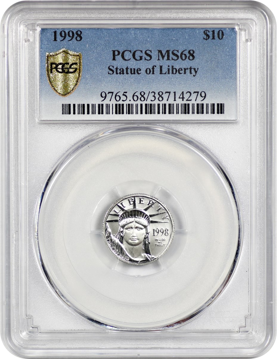 image for: 1998 Platinum Eagle $10 PCGS MS68