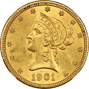 image for: 1901-O $10 NGC MS61