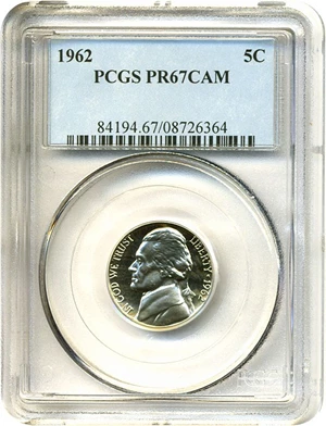 image for: 1962 5c PCGS Proof 67 Cameo