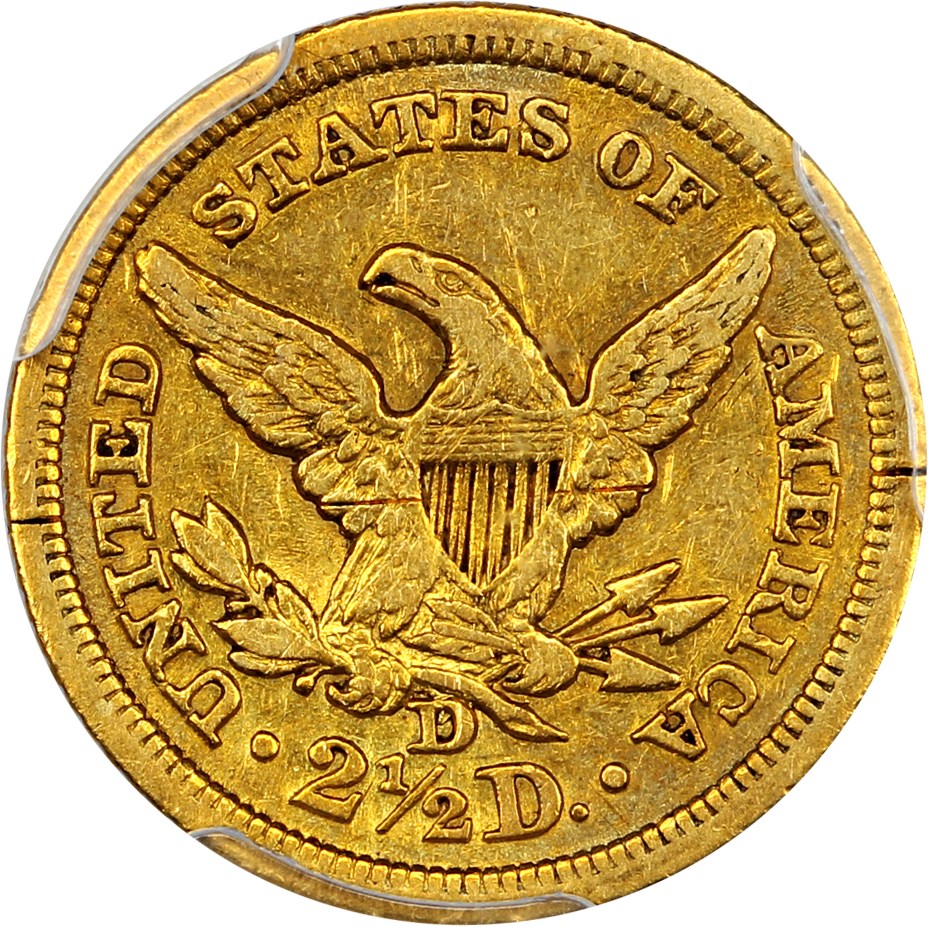 image for: 1843-D $2 1/2 PCGS VF35 (Large D)