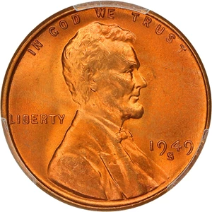 image for: 1949-S 1c PCGS MS67 RD