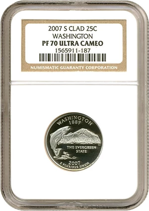 image for: 2007-S 25c Washington NGC Clad Proof 70 UCameo