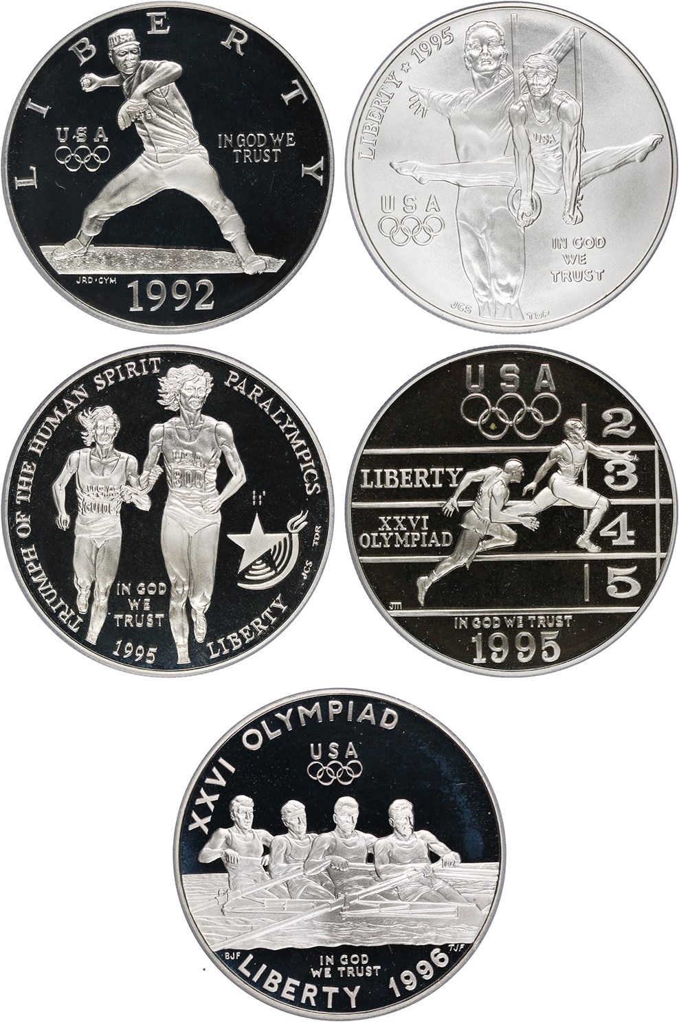 image for: Collector Lot: Olympic Events Modern Commem $1 PCGS MS/PR 69 (5 coins)