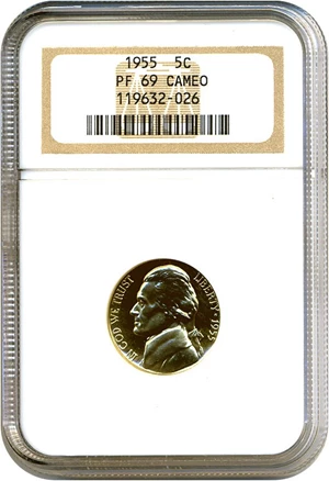 image for: 1955 5c NGC Proof 69 Cameo