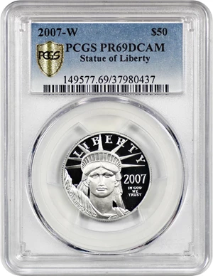 image for: 2007-W Platinum Eagle $50 PCGS Proof 69 DCAM