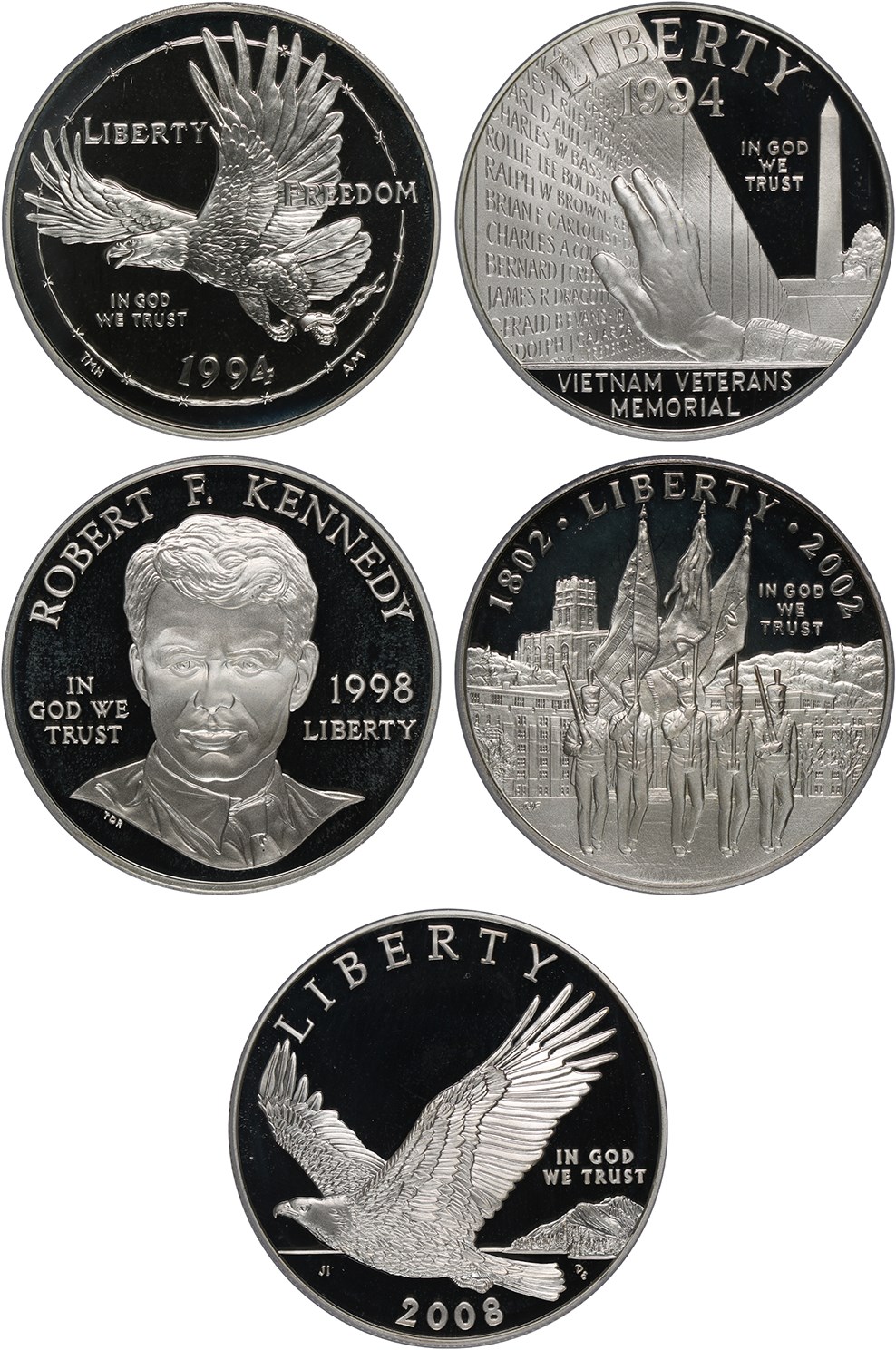 image for: Collector Lot: Patriotic Modern Commem $1 PCGS Proof 69 DCAM (5 coins)