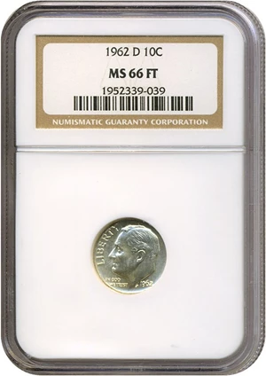 image for: 1962-D 10c NGC MS66 FB
