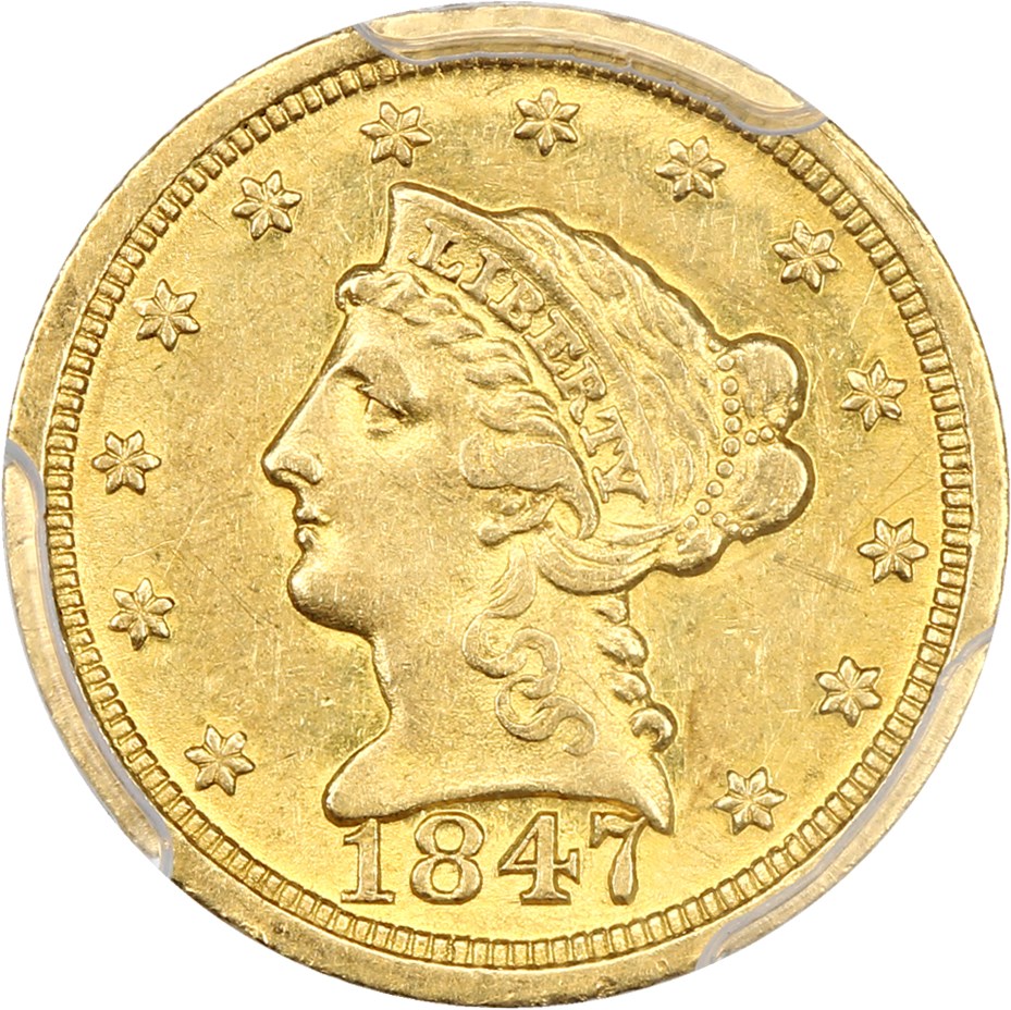 image for: 1847-D $2 1/2 PCGS AU55