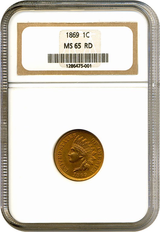 image for: 1869 1c  NGC MS65 RD