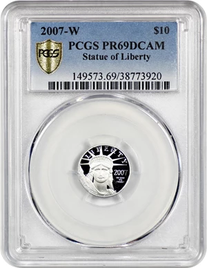 image for: 2007-W Platinum Eagle $10 PCGS Proof 69 DCAM