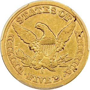 image for: 1860-S $5 PCGS VF20