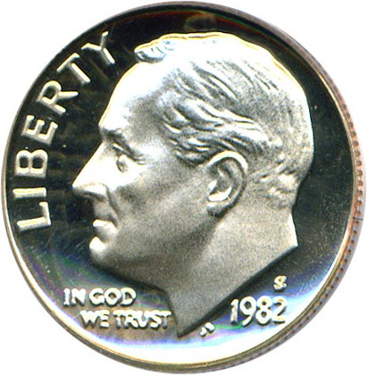 image for: 1982-S 10c  PCGS Proof 69 DCameo