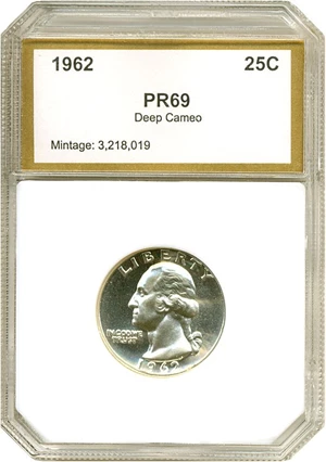 image for: 1962 25c PCI Proof 69 DCameo