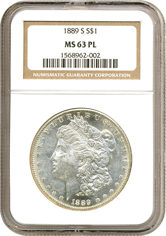 image for: 1889-S $1  NGC MS63 PL