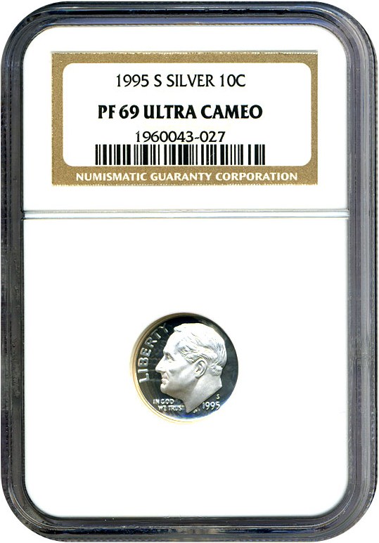 image for: 1995-S 10c Silver NGC Proof 69 UCameo