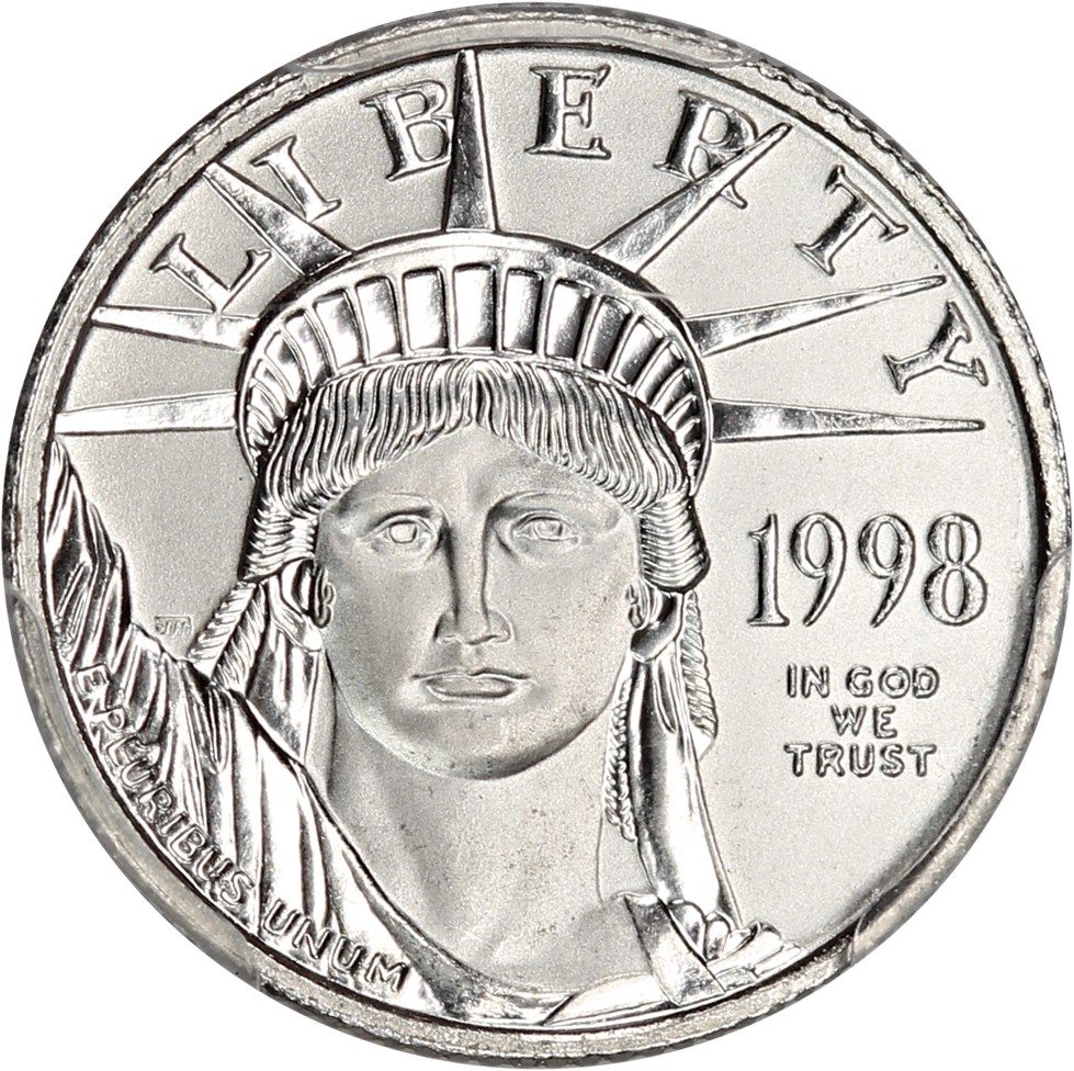 image for: 1998 Platinum Eagle $10 PCGS MS68