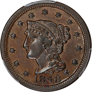 image for: 1848 1c PCGS/CAC AU58