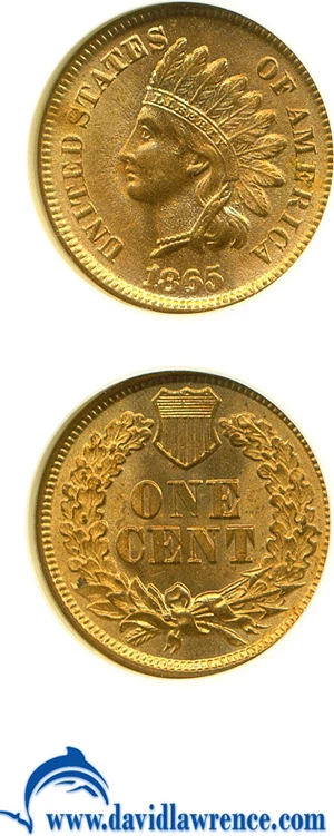 image for: 1865/1865 1c Plain 5 NGC MS65 RD