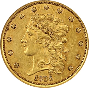 image for: 1835 $5 NGC AU50