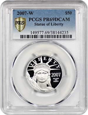 image for: 2007-W Platinum Eagle $50 PCGS Proof 69 DCAM