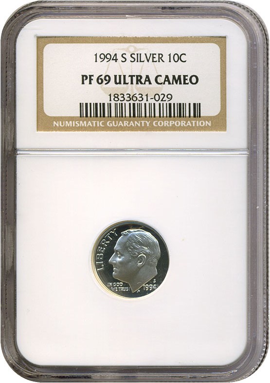 image for: 1994-S 10c Silver NGC Proof 69 UCameo