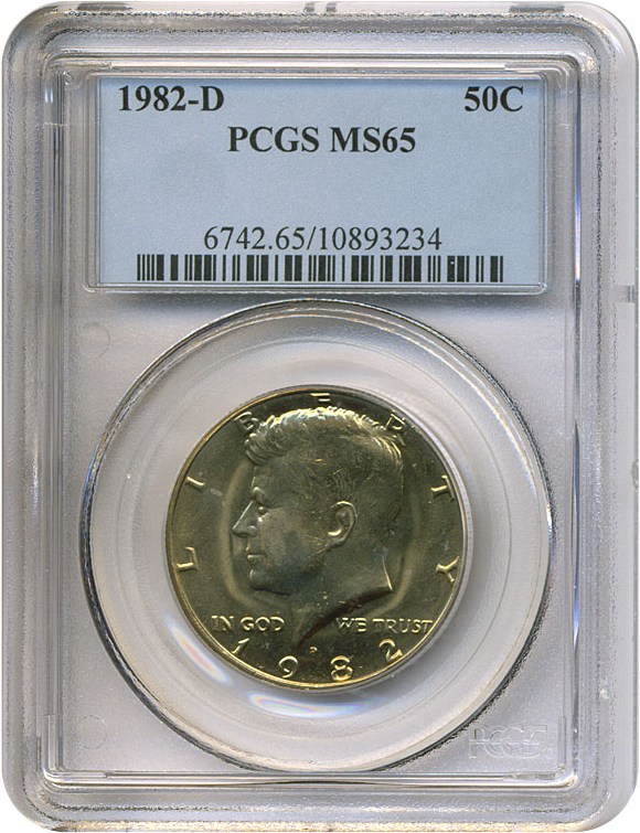 image for: 1982-D 50c  PCGS MS65 