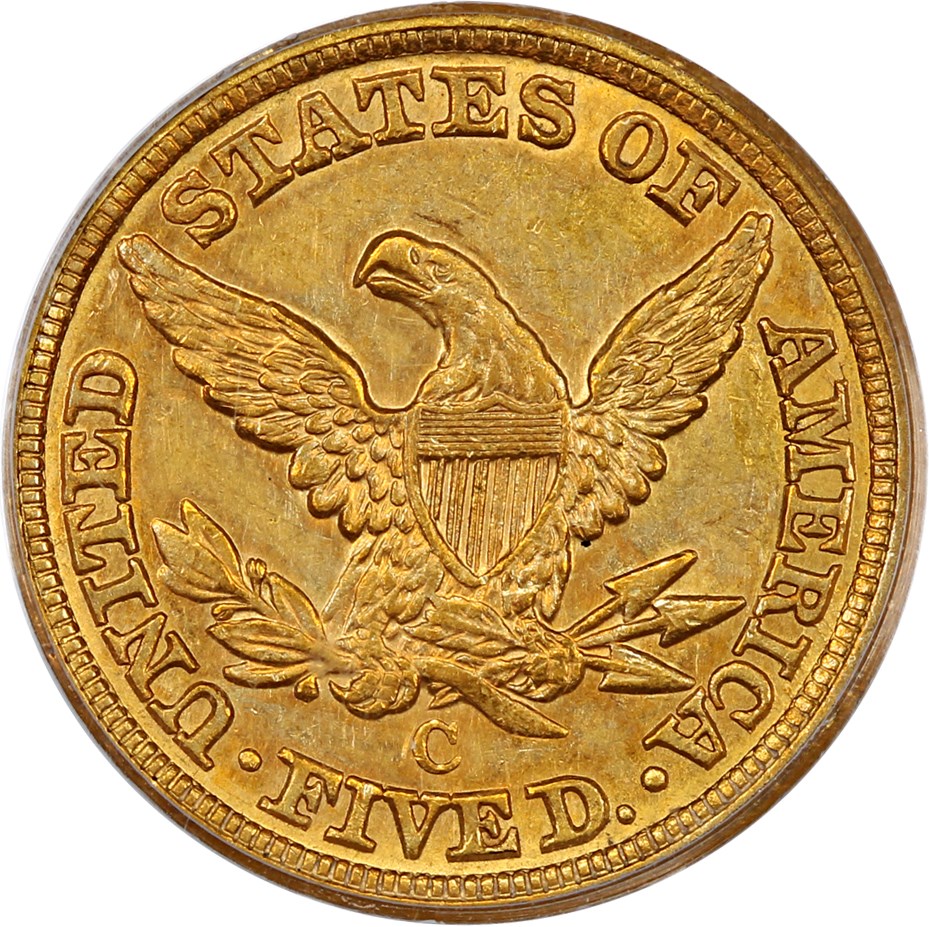 image for: 1861-C $5 PCGS AU53