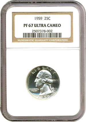 image for: 1959 25c NGC Proof 67 UCameo