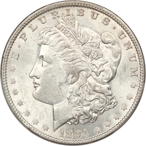 image for: 1891 $1 PCGS MS62