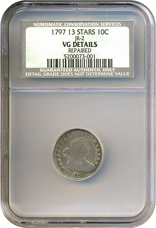 image for: 1797 10c '13 Stars' NCS VG Details (Repaired)