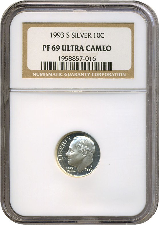 image for: 1993-S 10c Silver NGC Proof 69 UCameo