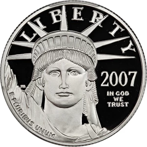 image for: 2007-W Platinum Eagle $50 PCGS Proof 69 DCAM