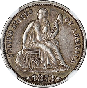 image for: 1873 10c NGC/CAC XF45 (Arrows)