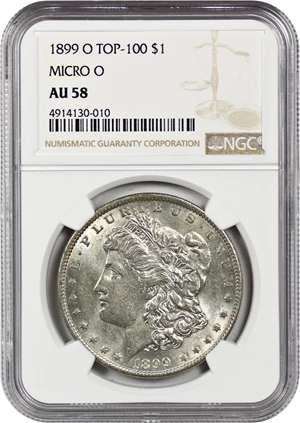 image for: 1899-O $1 NGC AU58 (Micro O)