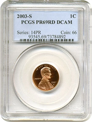 image for: 2003-S 1c PCGS Proof 69 RD DCameo